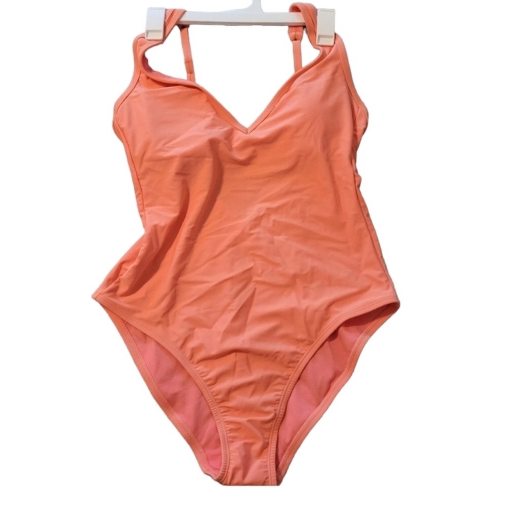 Kona Sol V-Neck High Leg One Piece Swimsuit Size Large (12/14)